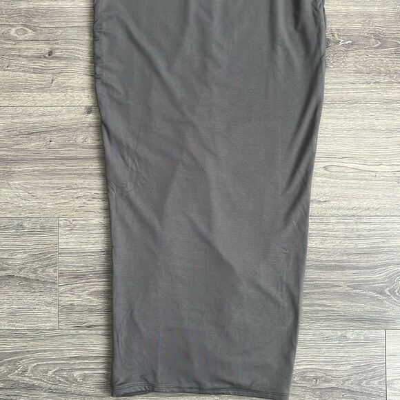 NAKED WARDROBE Extra Butter Long Sleeve Midi Dress Large Gray Bodycon Fall 90s - Picture 7 of 12